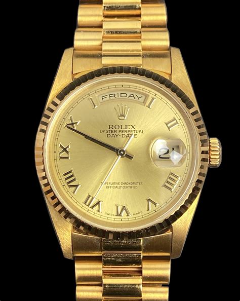 used gold day date rolex